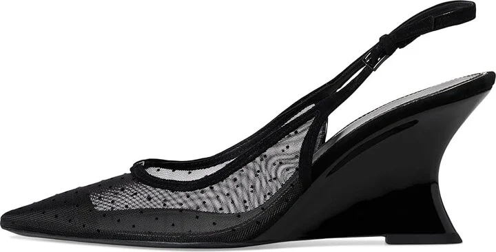 Tory Burch Double T-Buckle Wedge 75 mm High Women's Heels Nero/Perfect Black : 11 M, Leather - Image 6