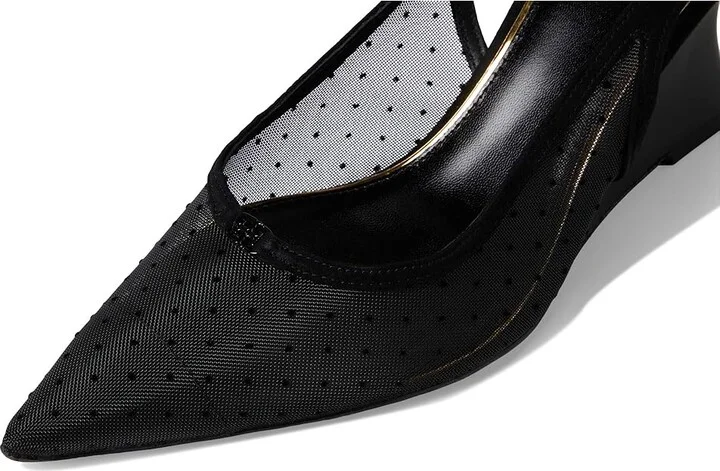 Tory Burch Double T-Buckle Wedge 75 mm High Women's Heels Nero/Perfect Black : 11 M, Leather - Image 7