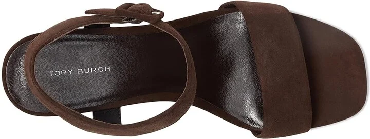 Tory Burch Double T City Sandals 55mm Women's Wedge Shoes Dark Cocoa : 9 M, Textile - Image 2