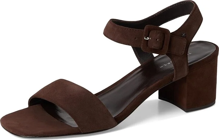 Tory Burch Double T City Sandals 55mm Women's Wedge Shoes Dark Cocoa : 9 M, Textile - Image 5