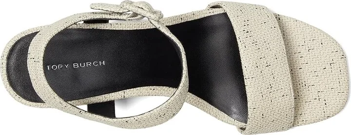 Tory Burch Double T City Sandals 55mm Women's Wedge Shoes Grain : 7.5 M, Textile - Image 2