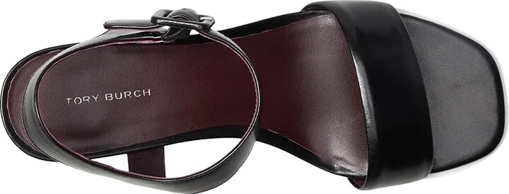 Tory Burch Double T City Sandals 55mm Women's Wedge Shoes Perfect Black : 7.5 M, Textile - Image 2