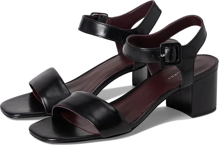 Tory Burch Double T City Sandals 55mm Women's Wedge Shoes Perfect Black : 7.5 M, Textile