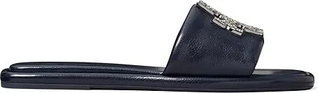 Tory Burch Double T Deco Sport Slide Women's Sandals New Navy : 6.5 M, Leather - Image 4
