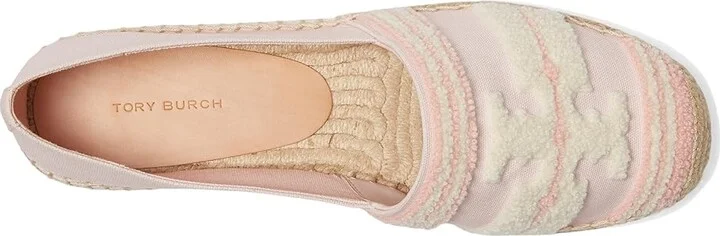 Tory Burch Double T Espadrille Women's Flat Shoes Pink Tulle : 5 M, Leather/Rubber/Textile - Image 2