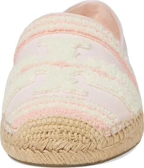 Tory Burch Double T Espadrille Women's Flat Shoes Pink Tulle : 5 M, Leather/Rubber/Textile - Image 5