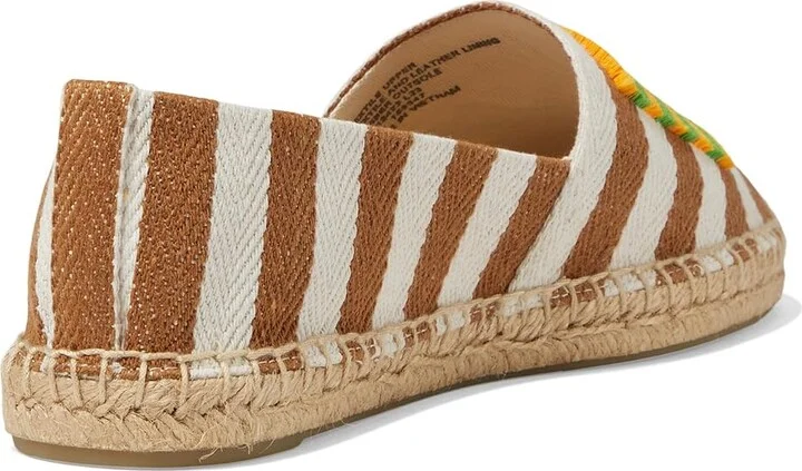 Tory Burch Double T Espadrille Women's Flat Shoes Whiskey Brown/Naturale : 7.5 M, Leather/Rubber/Textile - Image 4
