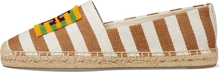 Tory Burch Double T Espadrille Women's Flat Shoes Whiskey Brown/Naturale : 7.5 M, Leather/Rubber/Textile - Image 6