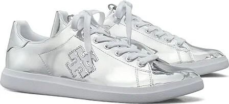 Tory Burch Double T Howell Court Women's Shoes Argento : 4.5 M, Leather