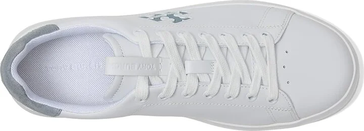 Tory Burch Double T Howell Court Women's Shoes Titanium White/Aria Blue : 6 M, Leather/Synthetic - Image 2