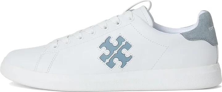 Tory Burch Double T Howell Court Women's Shoes Titanium White/Aria Blue : 6 M, Leather/Synthetic - Image 6