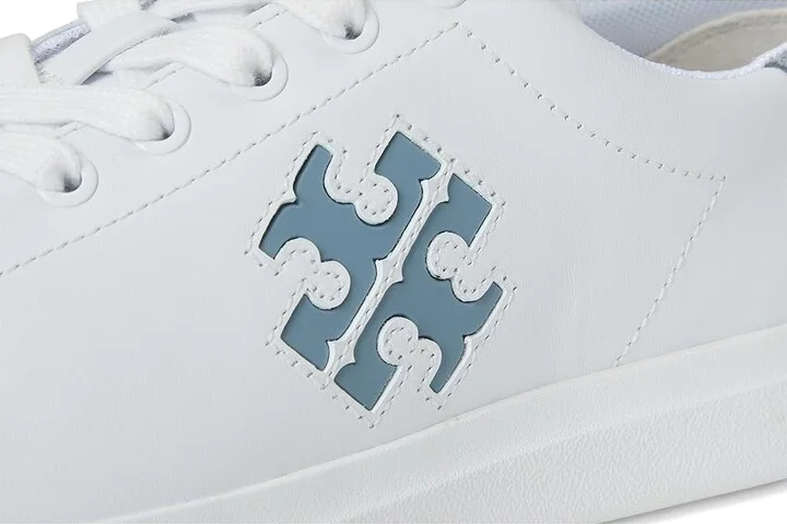 Tory Burch Double T Howell Court Women's Shoes Titanium White/Aria Blue : 6 M, Leather/Synthetic - Image 7