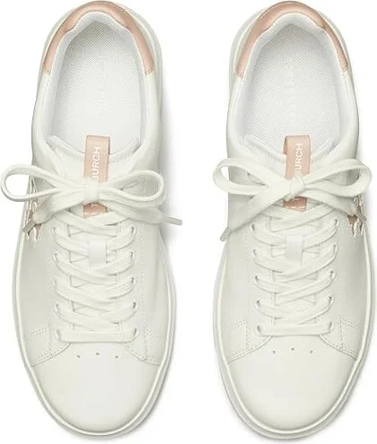 Tory Burch Double T Howell Court Women's Shoes Titanium White/Shell Pink : 5.5 M, Leather - Image 2
