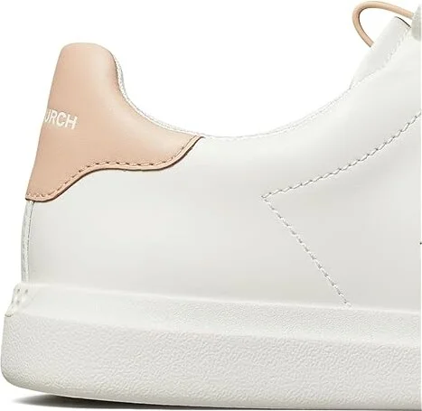 Tory Burch Double T Howell Court Women's Shoes Titanium White/Shell Pink : 5.5 M, Leather - Image 3