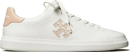 Tory Burch Double T Howell Court Women's Shoes Titanium White/Shell Pink : 5.5 M, Leather - Image 4