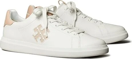 Tory Burch Double T Howell Court Women's Shoes Titanium White/Shell Pink : 5.5 M, Leather