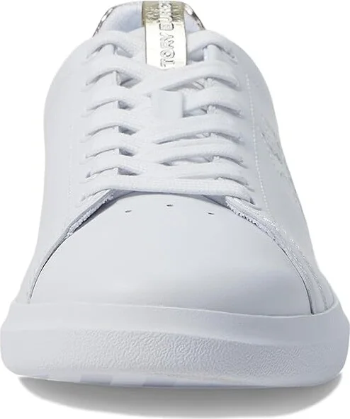 Tory Burch Double T Howell Court Women's Shoes Titanium White/Spark Gold : 5.5 M, Leather - Image 5