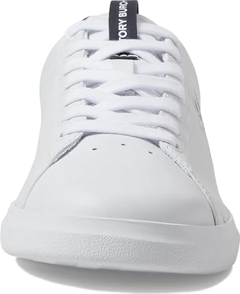 Tory Burch Double T Howell Court Women's Shoes White/Perfect Navy : 5.5 M, Leather - Image 5