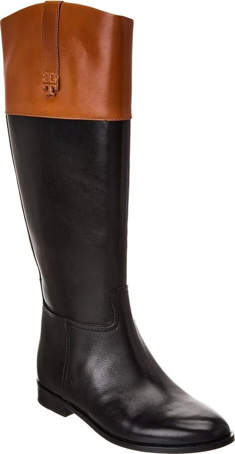 Tory Burch Double T Leather Riding Boot
