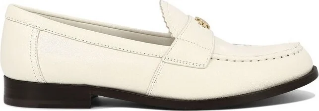 Tory Burch Double T Logo Plaque Round-Toe Loafers