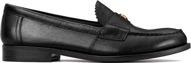 Tory Burch Double T Logo Plaque Round-Toe Loafers