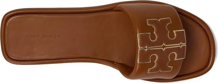 Tory Burch Double T Sport Slide Women's Shoes Bourbon Miele/Gold : 10 M, Leather - Image 2