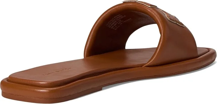 Tory Burch Double T Sport Slide Women's Shoes Bourbon Miele/Gold : 10 M, Leather - Image 4