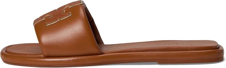 Tory Burch Double T Sport Slide Women's Shoes Bourbon Miele/Gold : 10 M, Leather - Image 6
