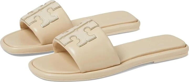 Tory Burch Double T Sport Slide Women's Shoes Dulce De Leche/Gold : 10.5 M, Leather