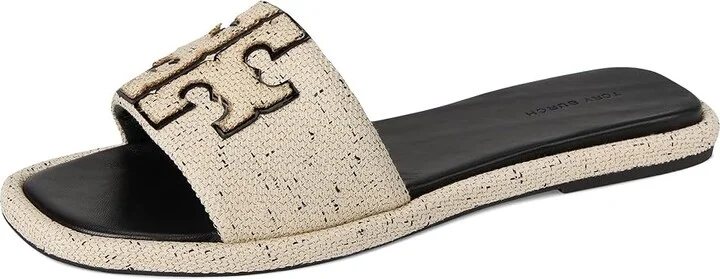 Tory Burch Double T Sport Slide Women's Shoes Grain/Perfect Black : 10 M, Leather - Image 5