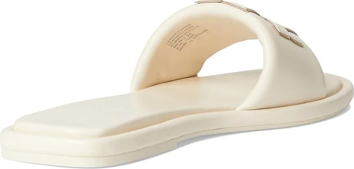 Tory Burch Double T Sport Slide Women's Shoes Light Cream/Gold : 7 W, Leather - Image 4