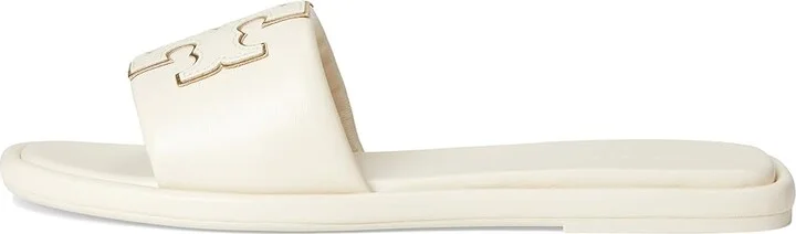 Tory Burch Double T Sport Slide Women's Shoes Light Cream/Gold : 7 W, Leather - Image 6
