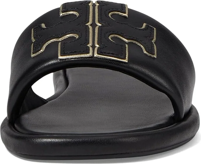Tory Burch Double T Sport Slide Women's Shoes Perfect Black/Gold : 10.5 M, Leather - Image 2