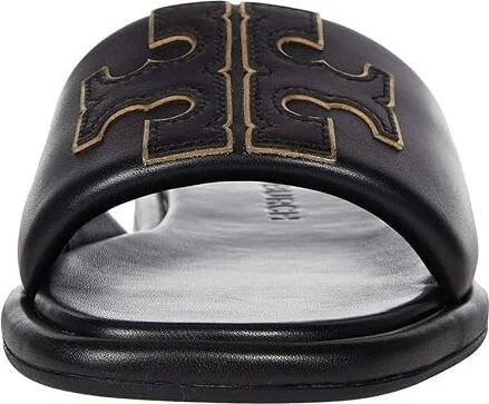 Tory Burch Double T Sport Slide Women's Shoes Perfect Black/Gold : 10.5 M, Leather - Image 5