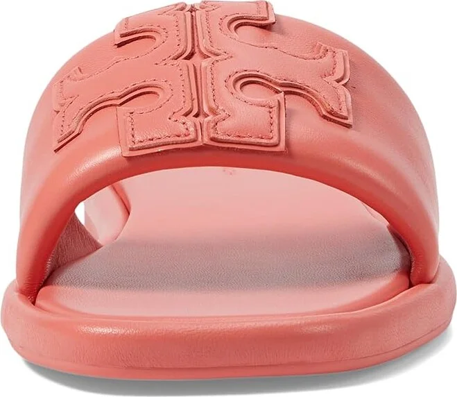 Tory Burch Double T Sport Slides Women's Sandals Coral Crush : 5 M, Leather - Image 2