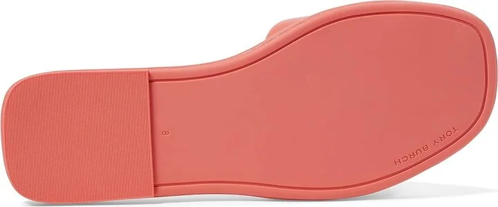 Tory Burch Double T Sport Slides Women's Sandals Coral Crush : 5 M, Leather - Image 3