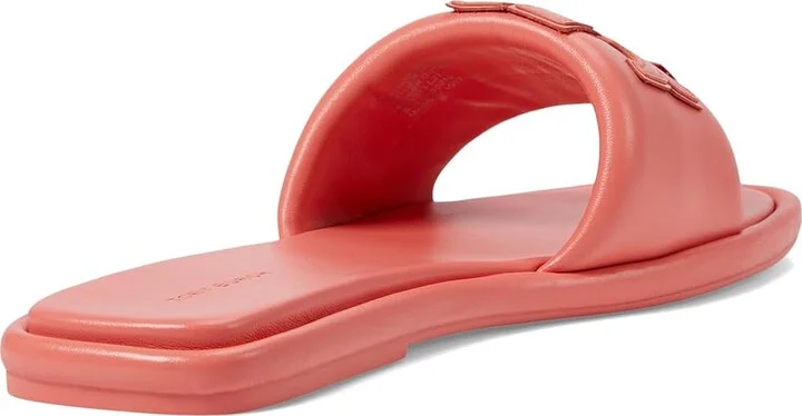 Tory Burch Double T Sport Slides Women's Sandals Coral Crush : 5 M, Leather - Image 4