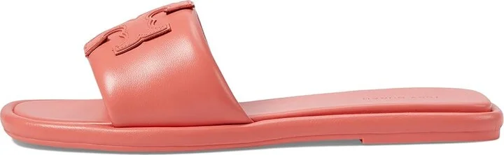 Tory Burch Double T Sport Slides Women's Sandals Coral Crush : 5 M, Leather - Image 5