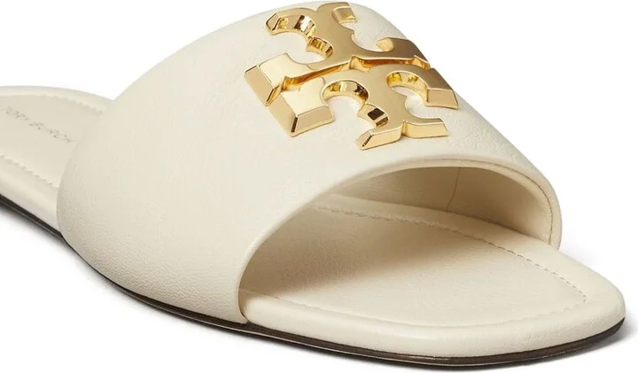 Tory Burch 'Eleanor' Cream Leather Slippers - Image 6