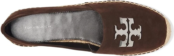Tory Burch Eleanor Espadrille Women's Shoes Dark Cocoa/Silver : 6 M, Velvet - Image 2