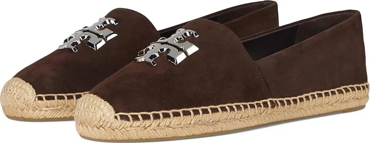 Tory Burch Eleanor Espadrille Women's Shoes Dark Cocoa/Silver : 6 M, Velvet