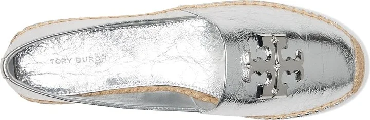 Tory Burch Eleanor Espadrille Women's Shoes Shiny Silver/Silver : 9 M, Velvet - Image 2
