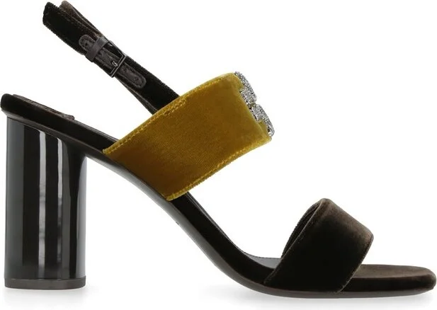 Tory Burch Eleanor Heeled Velvet Sandals