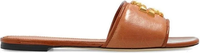 Tory Burch Eleanor Logo Plaque Slip-On Sandals