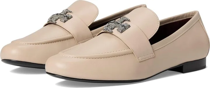 Tory Burch Eleanor Pave Loafers Women's Flat Shoes Stone Gray : 5.5 M, Leather
