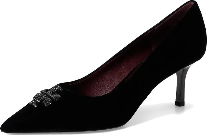 Tory Burch Eleanor Pave Pump 65 mm High Women's Heels Perfect Black 2 : 6 M, Leather/Suede - Image 5