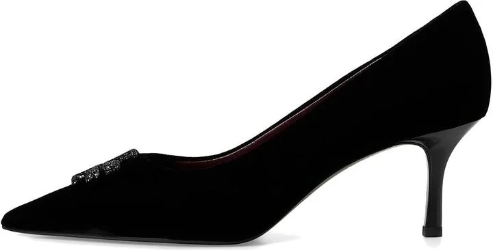 Tory Burch Eleanor Pave Pump 65 mm High Women's Heels Perfect Black 2 : 6 M, Leather/Suede - Image 6