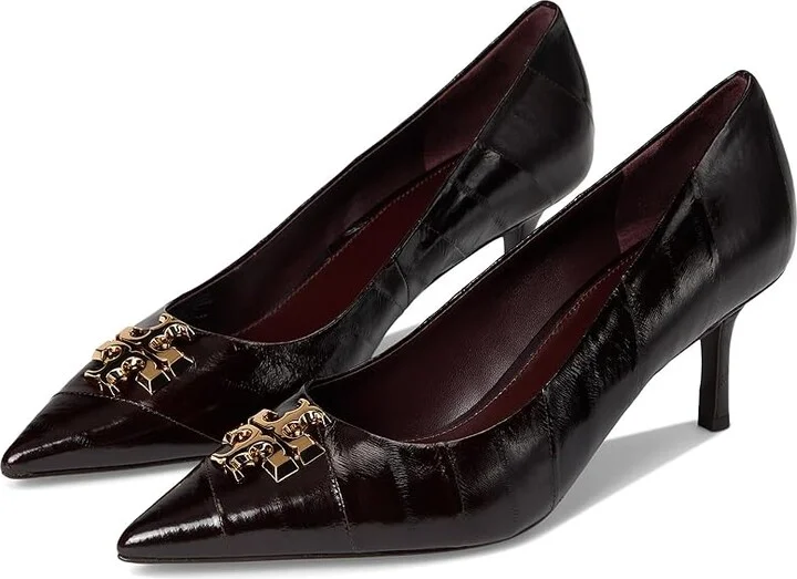Tory Burch Eleanor Pump 65MM High Women's Heels Cocoa/Gold : 8 M, Leather