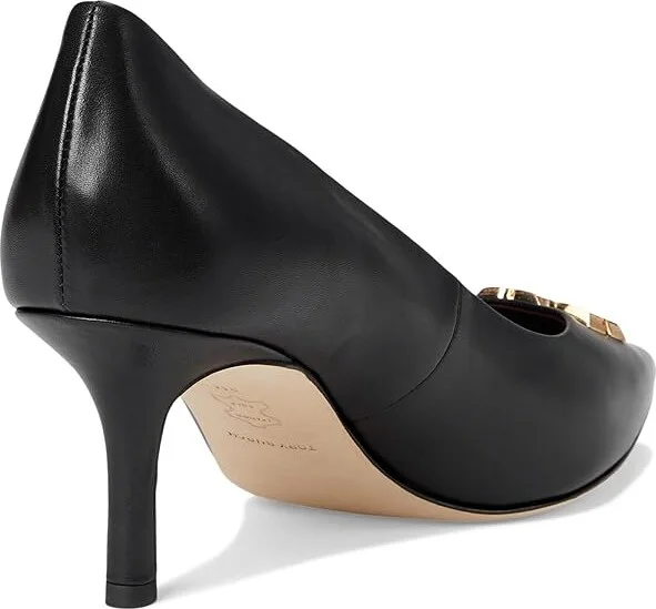 Tory Burch Eleanor Pump 65MM High Women's Heels Perfect Black/Gold : 7.5 M, Leather - Image 4