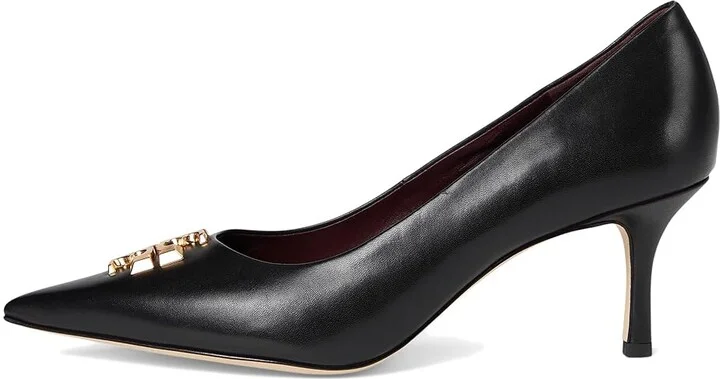 Tory Burch Eleanor Pump 65MM High Women's Heels Perfect Black/Gold : 7.5 M, Leather - Image 6